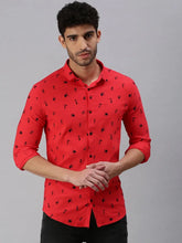 Men Red Printed Casual Shirt-STANDARDPRINT-1307-Red